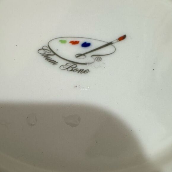 2 Piece Vintage Korean Chum Bone China Bowls  Handmade & Painted - Picture 10 of 10